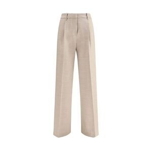 True Royal Beige Wool Casual Women's Pants